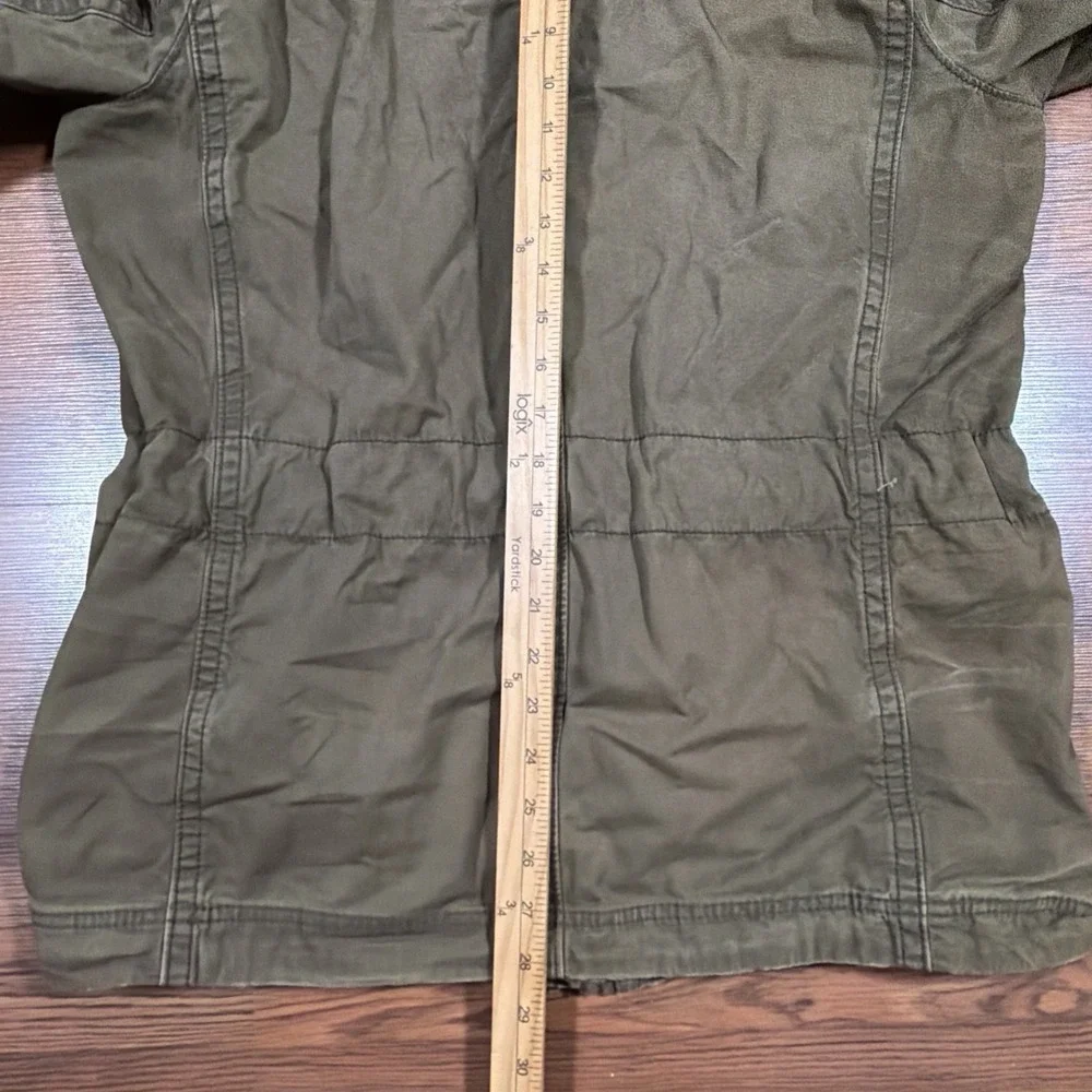 Abercrombie Fitch Military Jacket Men's Large Green Army Field Coat Parka Hooded